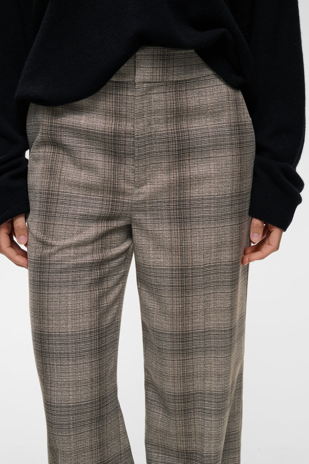 Pantalon en tissu extensible taille mi-haute Checkie - À motif petits carreaux