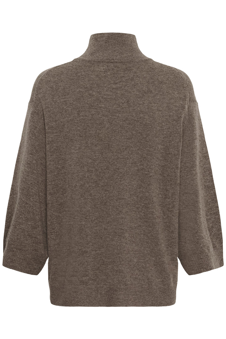 Chandail en tricot côtelé de laine et cachemire Tally - Avec col montant