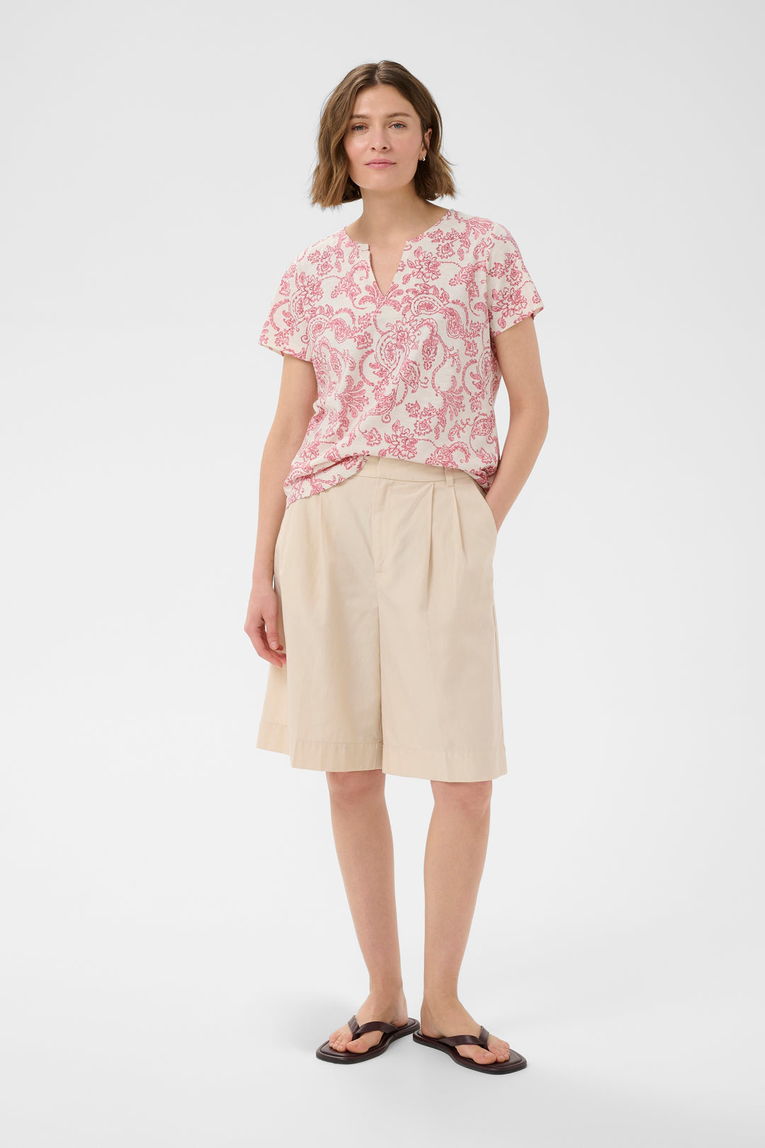 Chandail en pur coton Gesinas – À imprimé paisley délicat