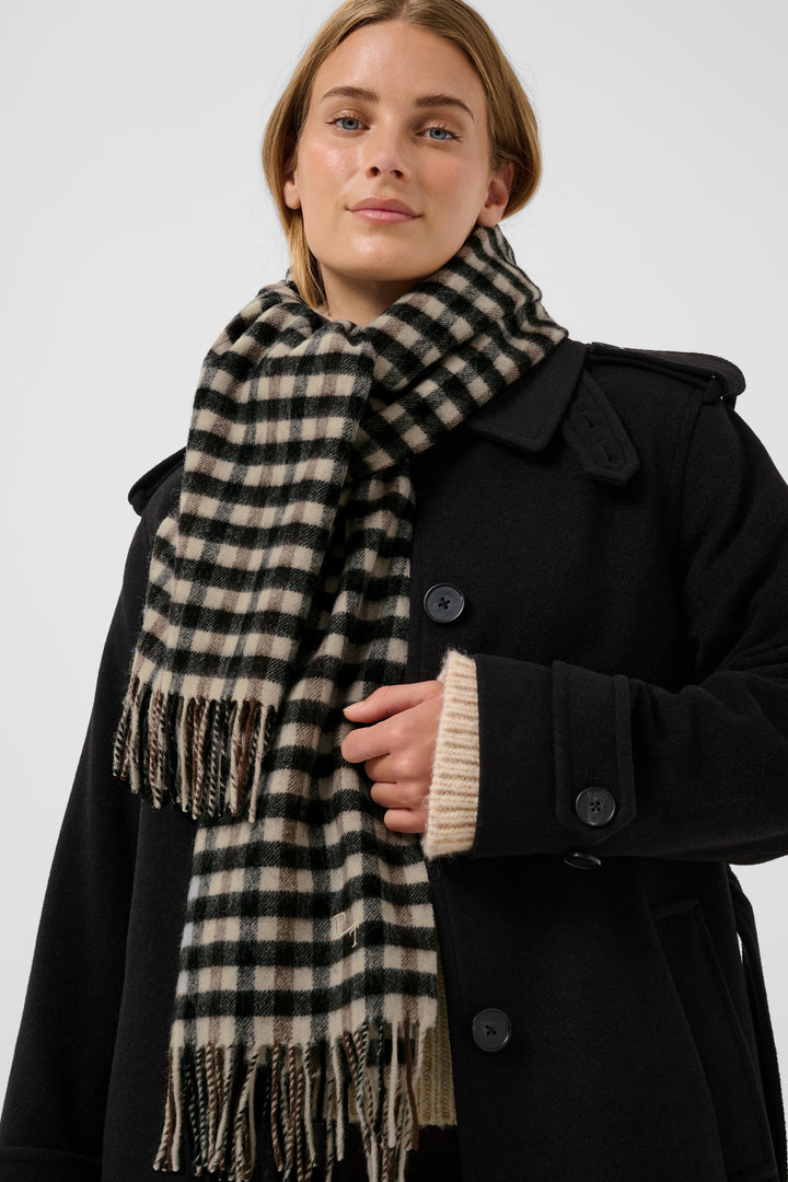 Foulard 100% laine Kitha - À motif à carreaux classique