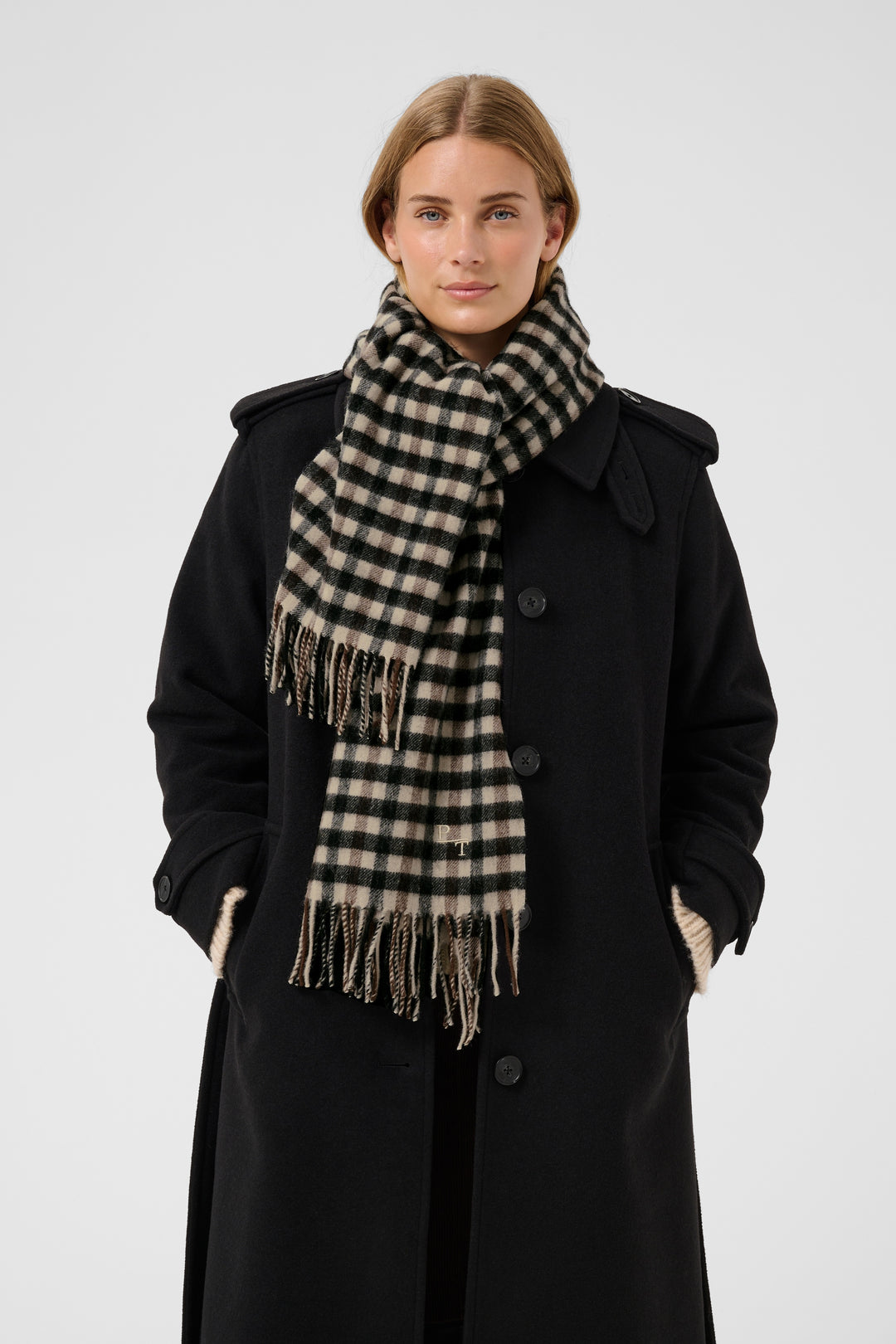 Foulard 100% laine Kitha - À motif à carreaux classique