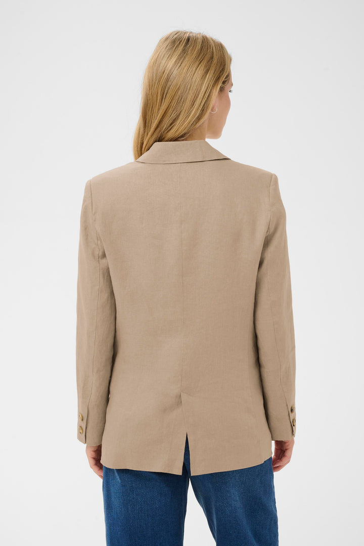 Veste tailleur en lin doublé Nyan – Coupe structurée