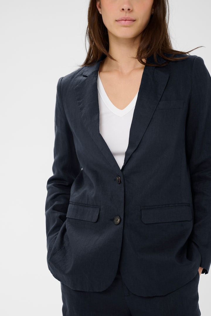 Veste tailleur en lin doublé Nyan – Coupe structurée