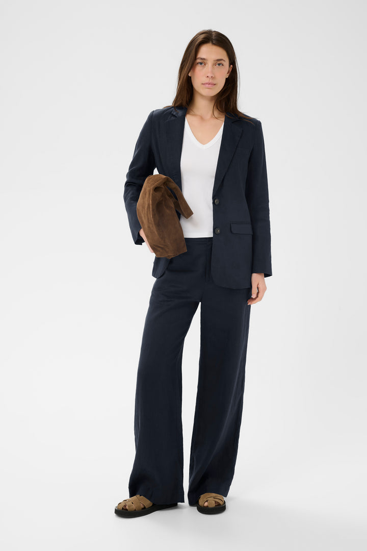 Veste tailleur en lin doublé Nyan – Coupe structurée