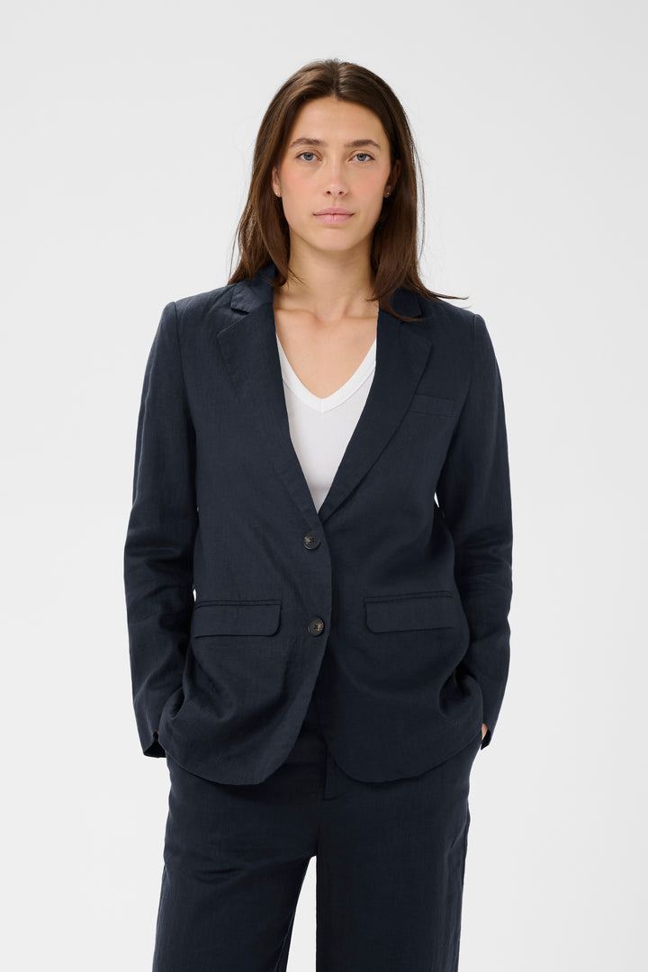 Veste tailleur en lin doublé Nyan – Coupe structurée