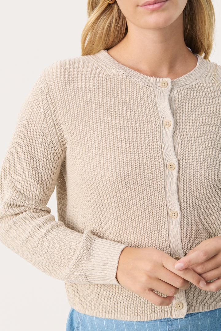 Cardigan en lin Gigia – Boutonné en maille légère