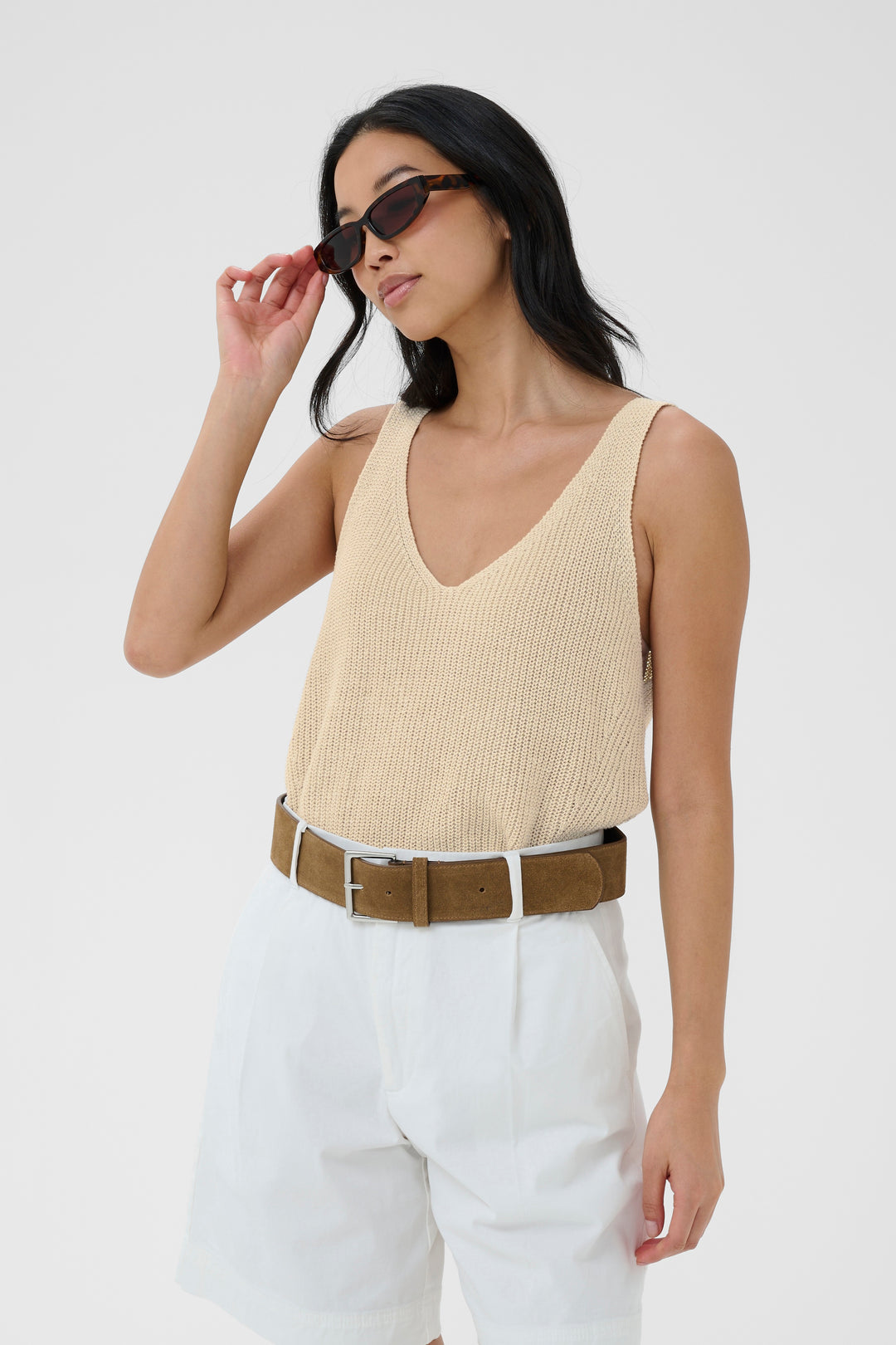 Camisole en lin et coton Rebecca - Matière naturelle