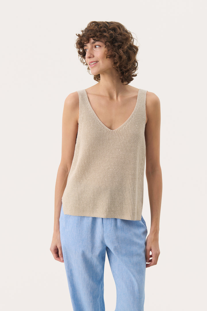 Camisole en lin et coton Rebecca - Matière naturelle
