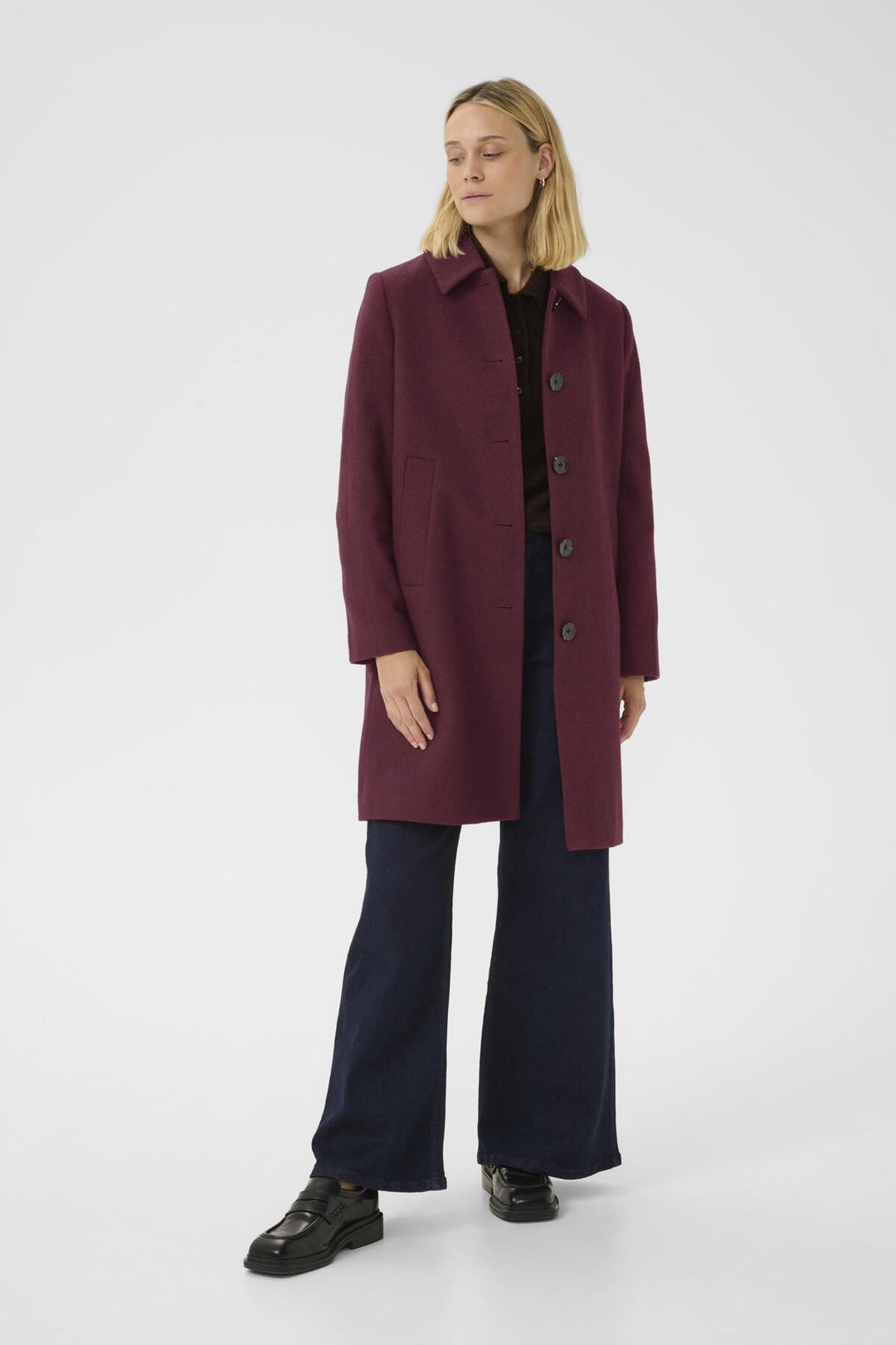 Manteau en feutre bordeaux Kamillas