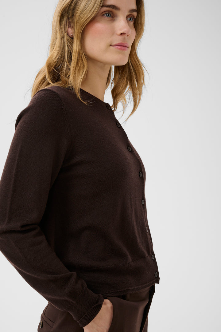 Cardigan en tricot de laine certifiée Noelani - Avec encolure ronde