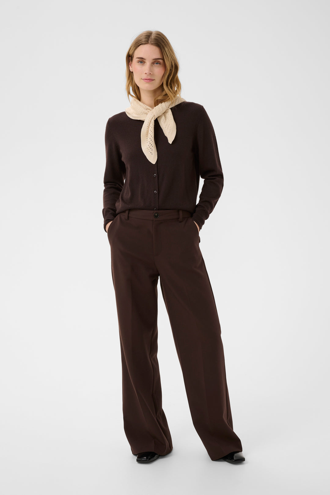 Cardigan en tricot de laine certifiée Noelani - Avec encolure ronde