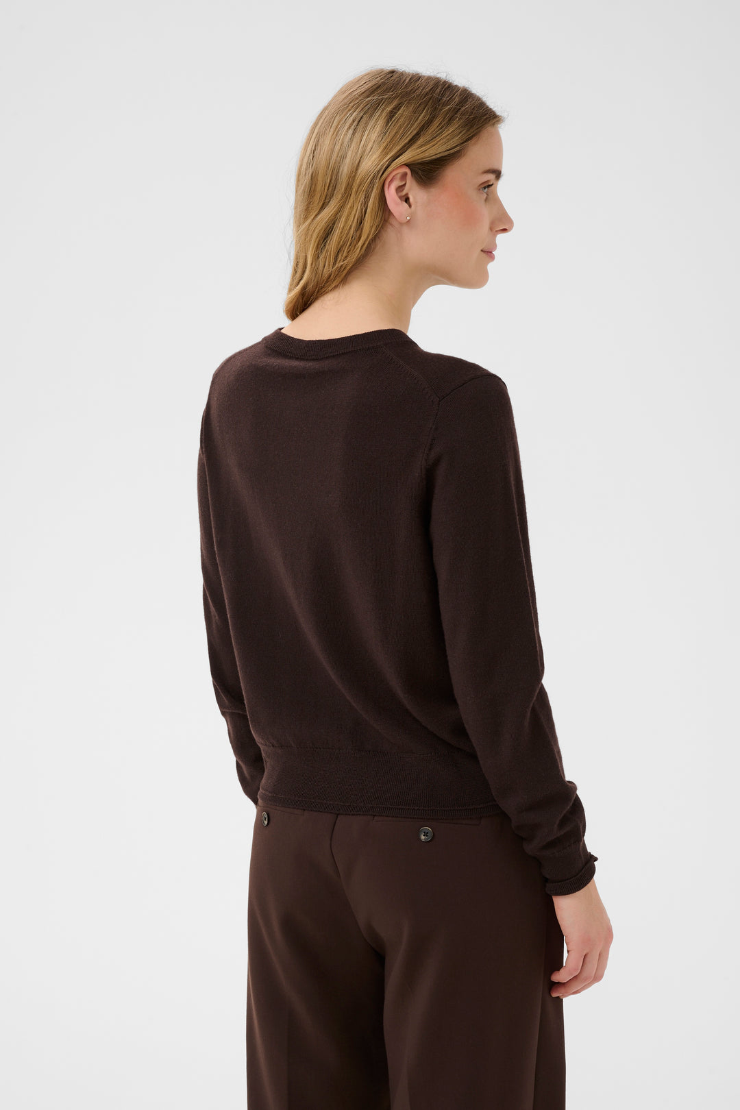 Cardigan en tricot de laine certifiée Noelani - Avec encolure ronde