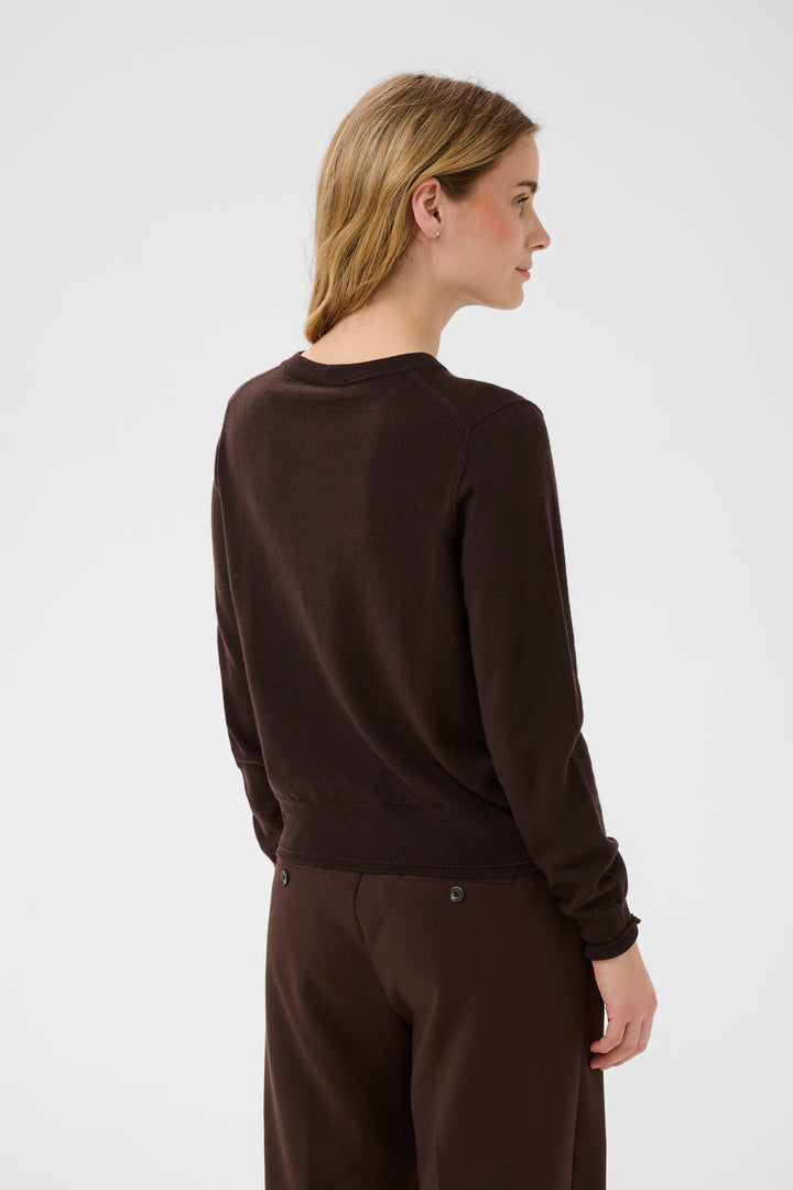 Cardigan en tricot de laine certifiée Noelani - Avec encolure ronde