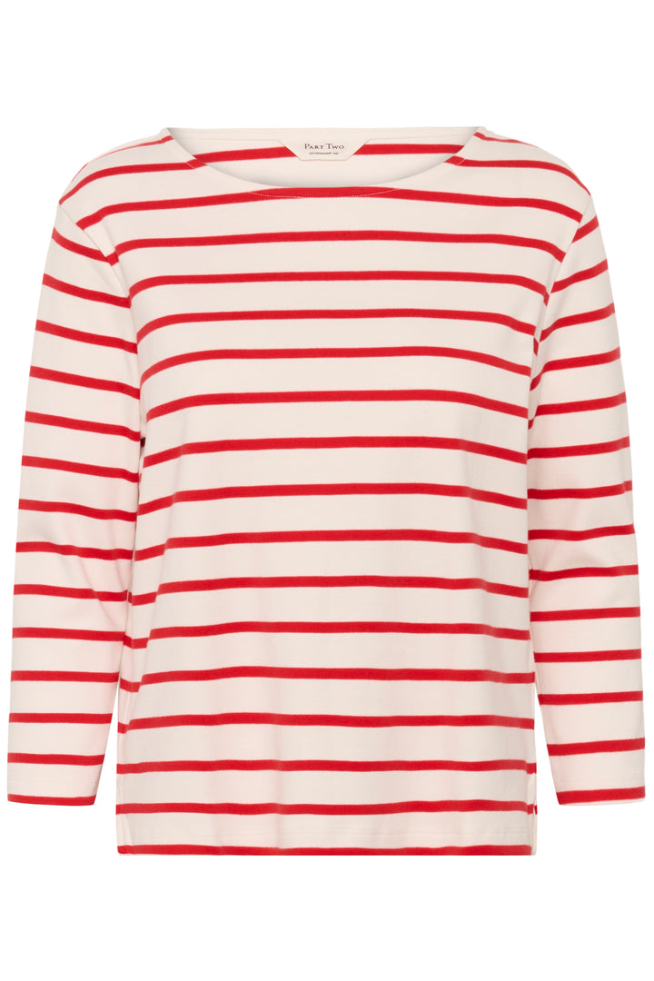 Chandail rayé à manches trois-quarts Nela