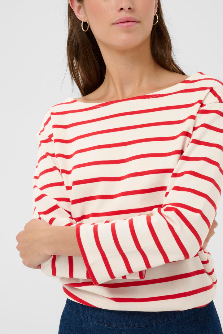 Chandail rayé à manches trois-quarts Nela