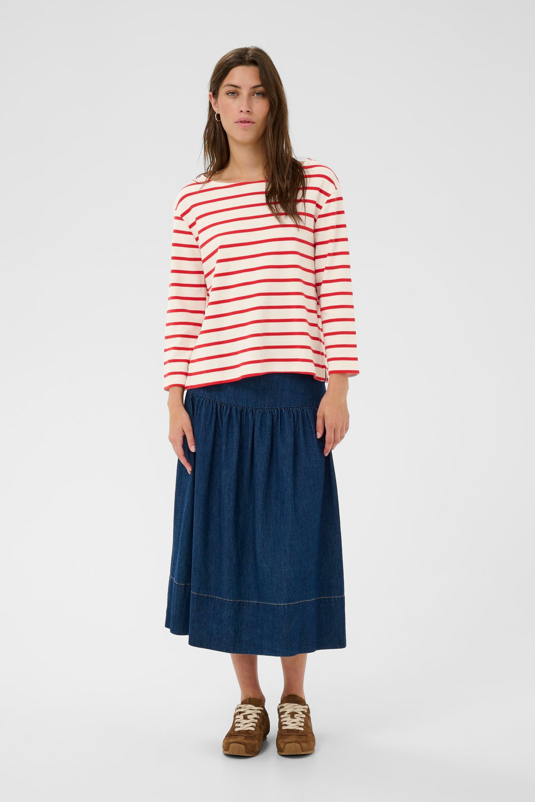 Chandail rayé à manches trois-quarts Nela