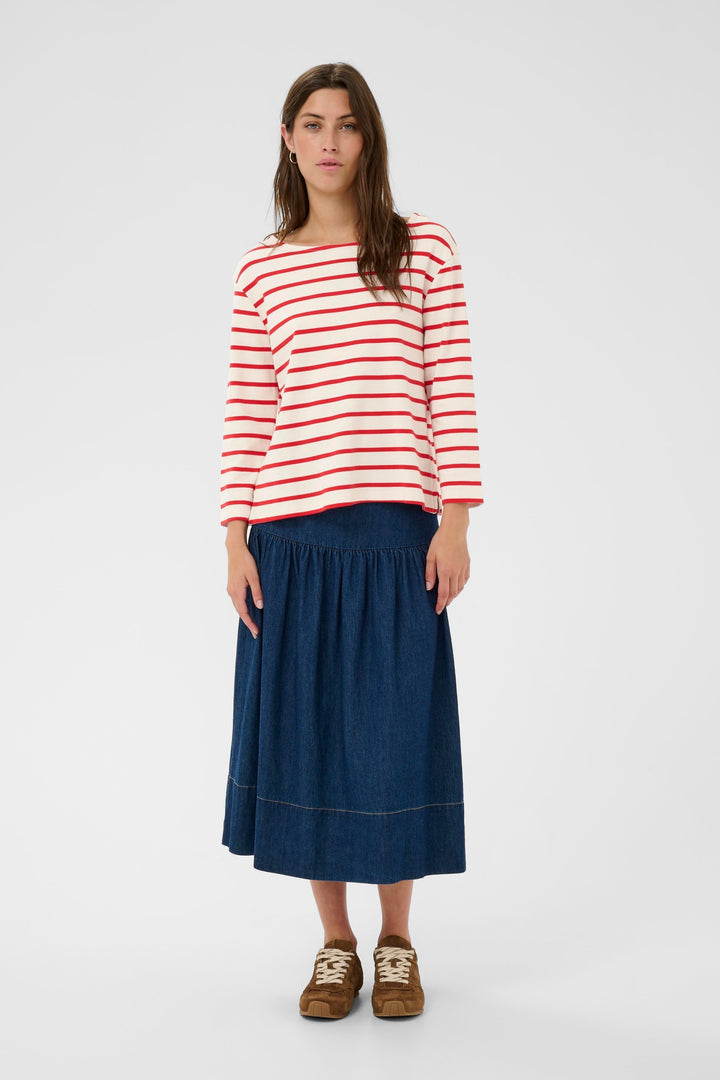 Chandail rayé à manches trois-quarts Nela