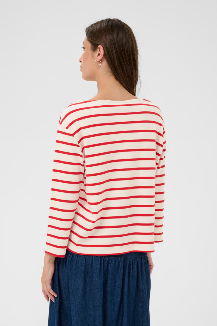 Chandail rayé à manches trois-quarts Nela