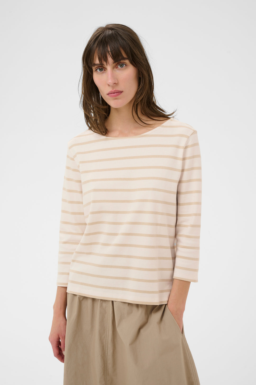 Chandail rayé à manches trois-quarts Nela