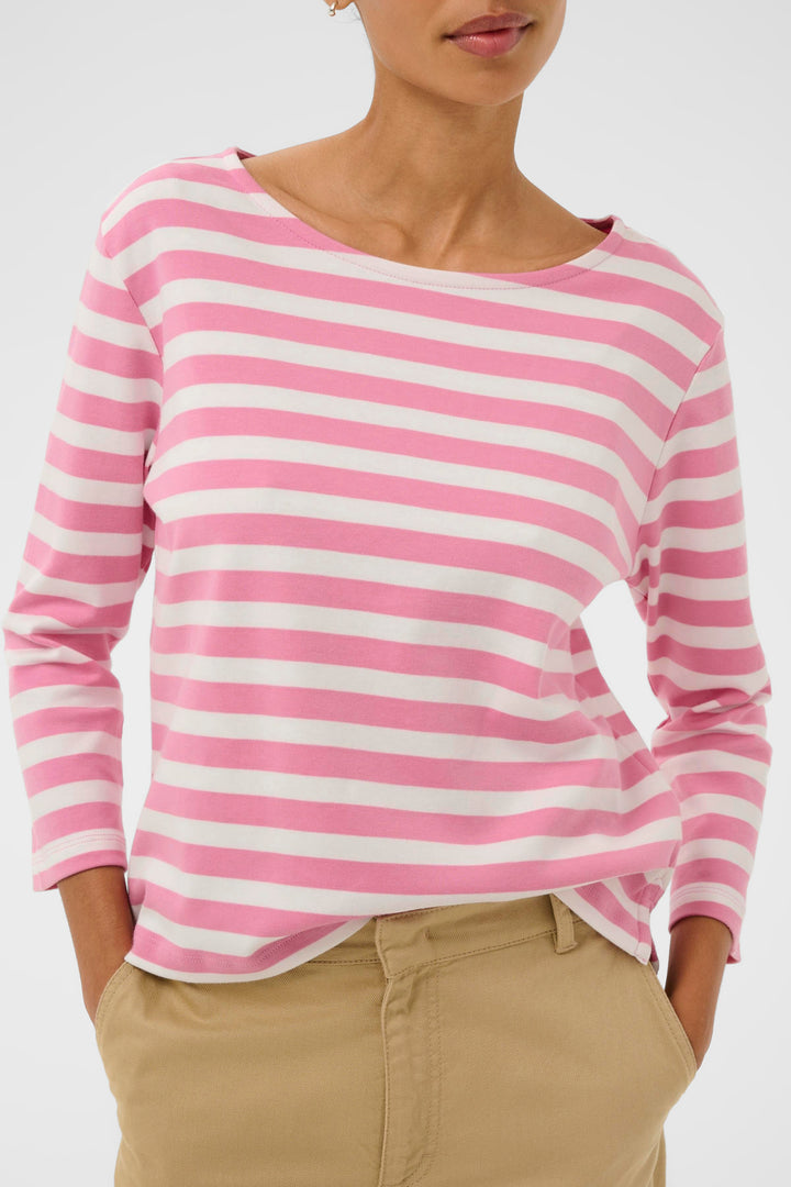 Chandail rayé à manches trois-quarts Nela