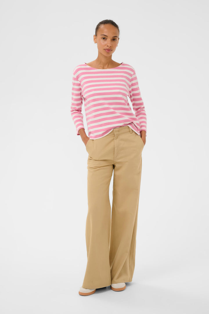 Chandail rayé à manches trois-quarts Nela