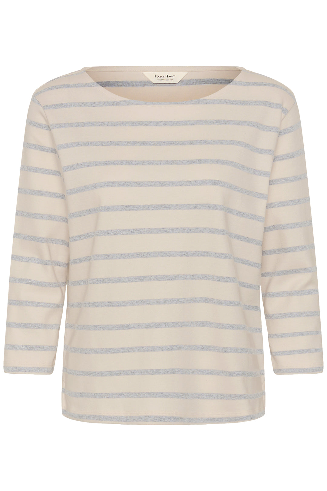 Chandail en coton biologique Nela - Avec col bateau et manches trois-quarts