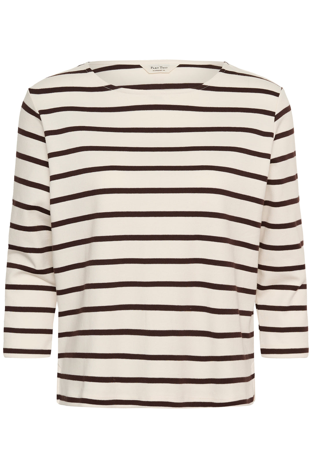 Chandail en coton biologique Nela - Avec col bateau et manches trois-quarts