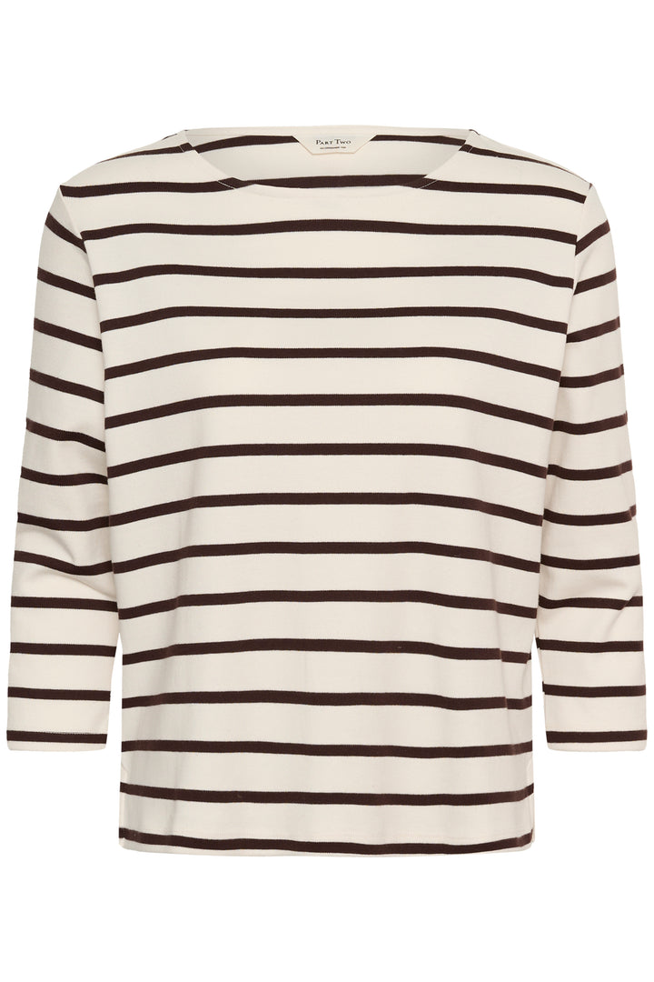 Chandail en coton biologique Nela - Avec col bateau et manches trois-quarts
