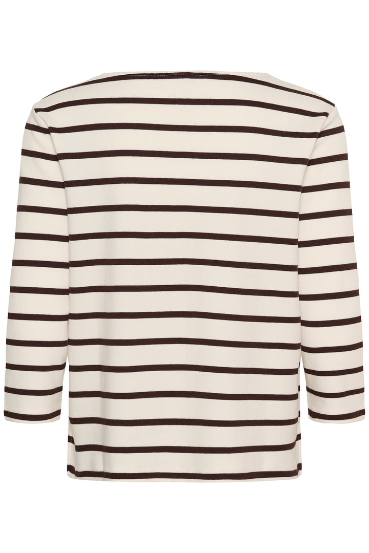 Chandail en coton biologique Nela - Avec col bateau et manches trois-quarts