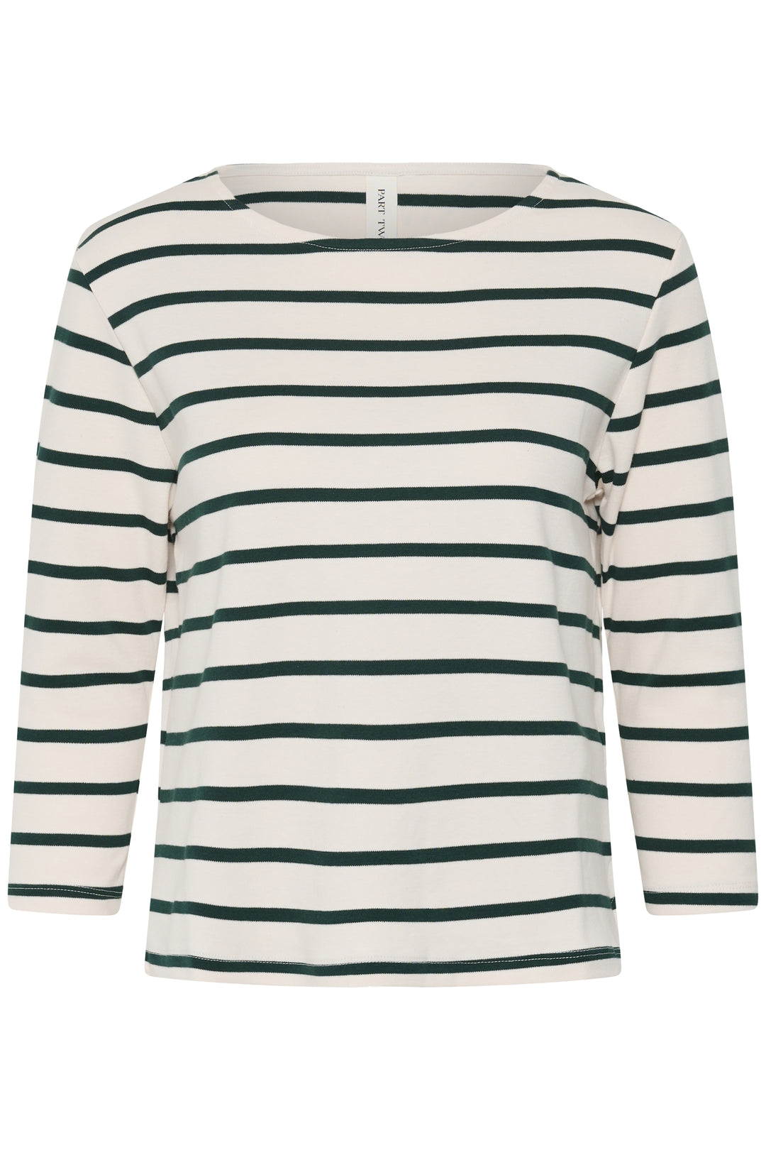 Chandail en coton biologique Nela - Avec col bateau et manches trois-quarts