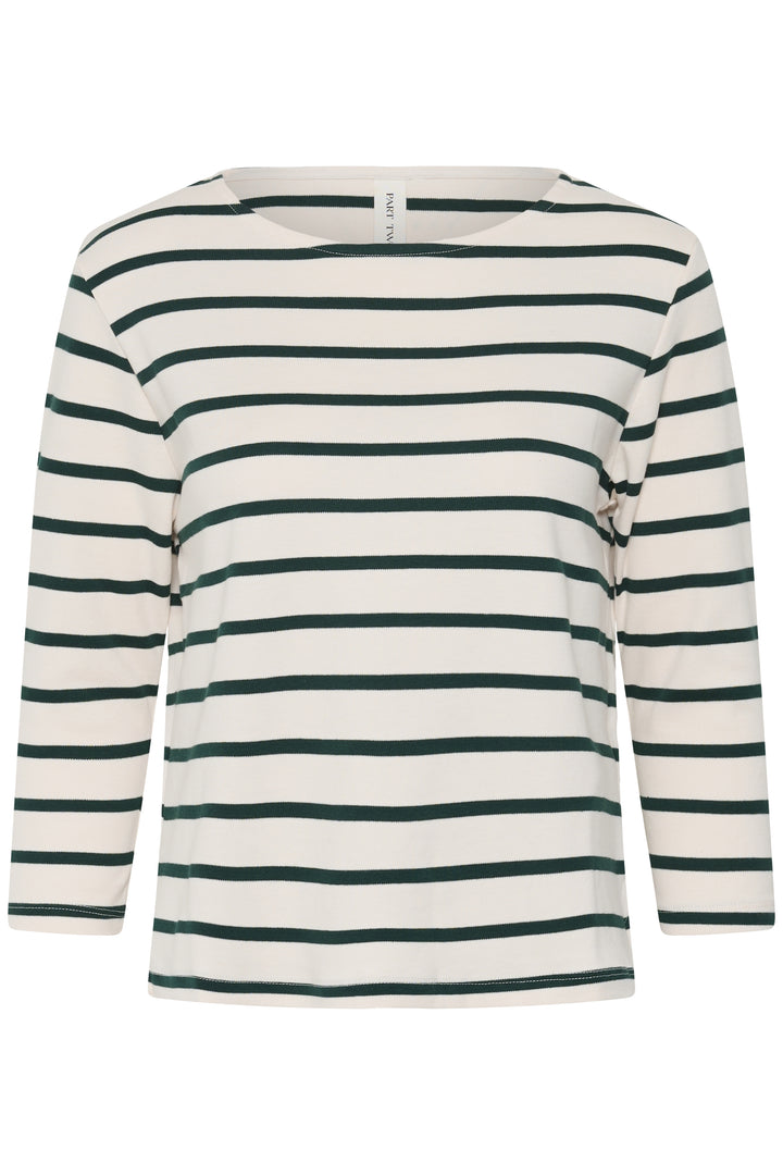 Chandail en coton biologique Nela - Avec col bateau et manches trois-quarts