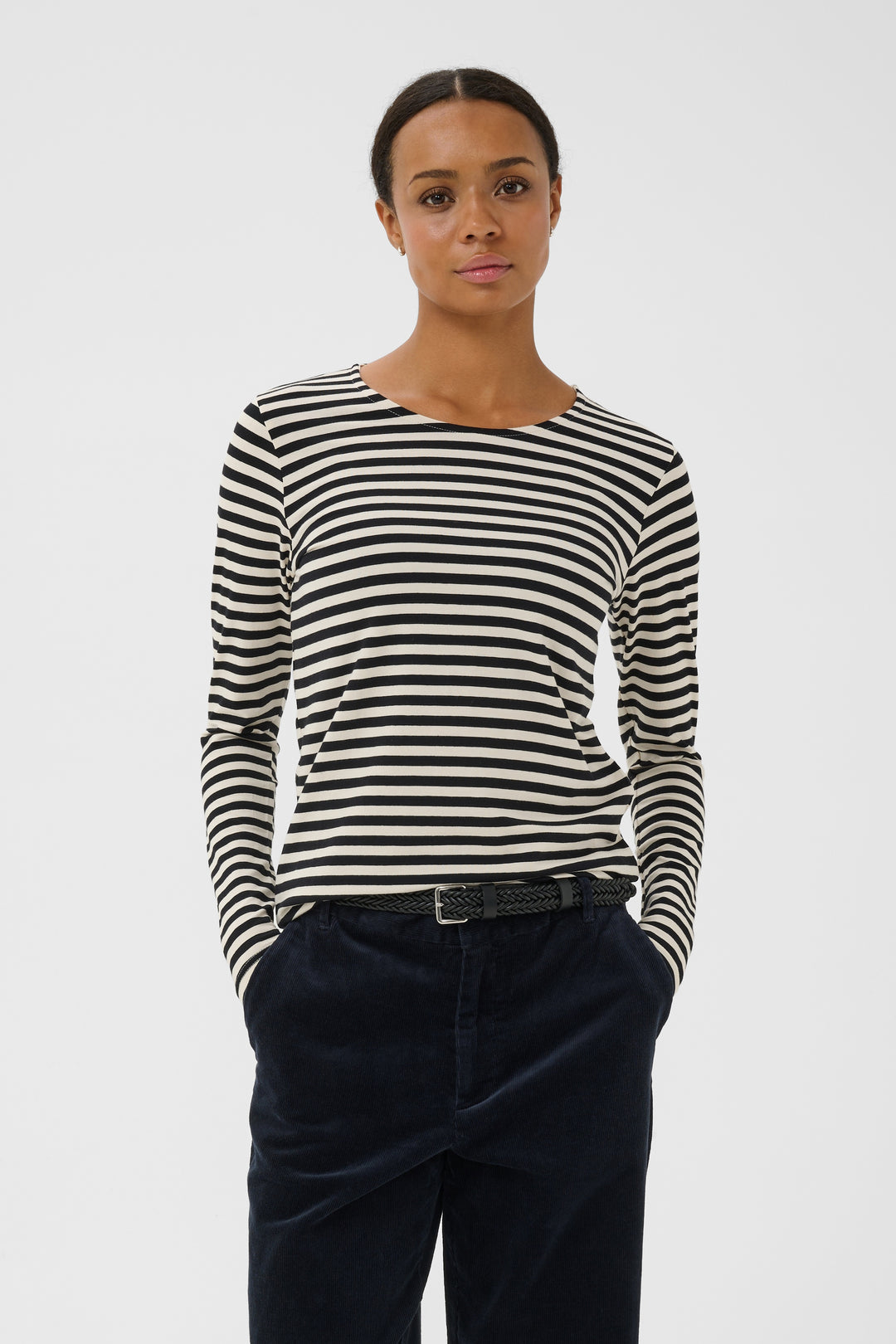 Chandail essentiel Nemajas - Coton extensible avec col rond