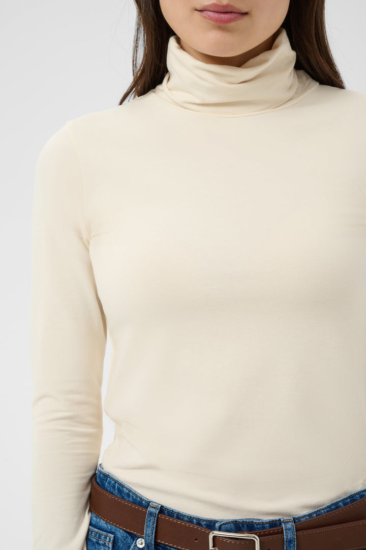 Haut ajusté en modal TENCEL™ et coton biologique Efinas - Encolure haute et manches longues