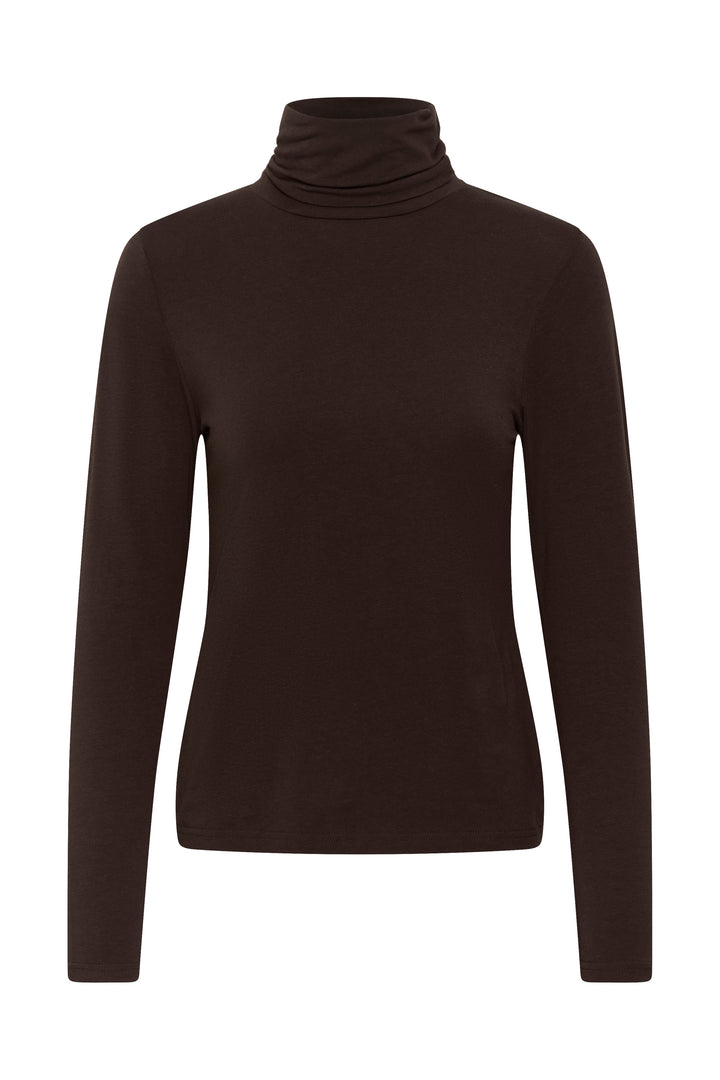 Haut ajusté en modal TENCEL™ et coton biologique Efinas - Encolure haute et manches longues