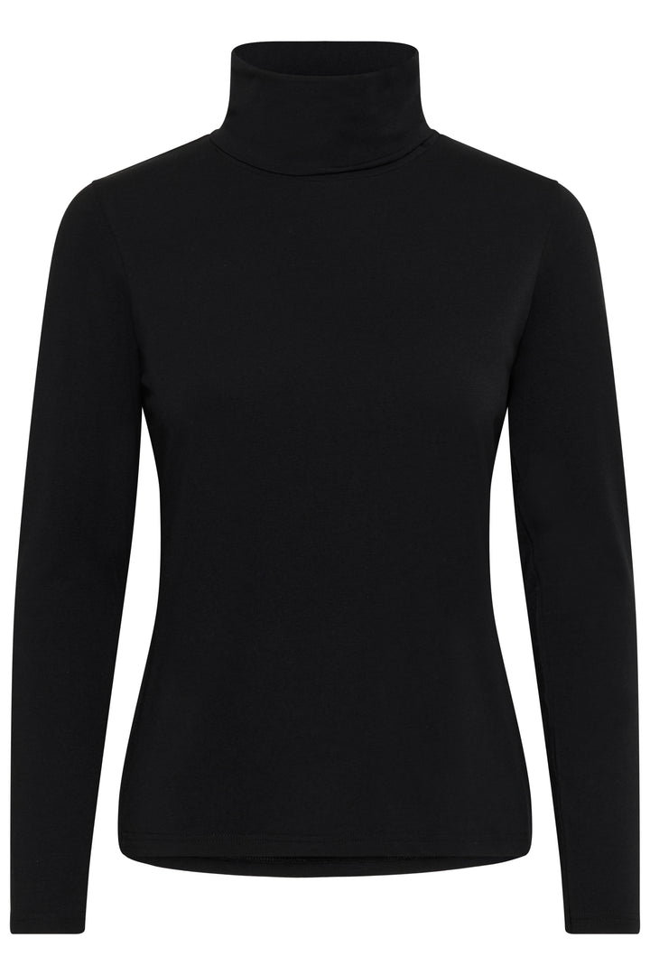 Haut ajusté en modal TENCEL™ et coton biologique Efinas - Encolure haute et manches longues