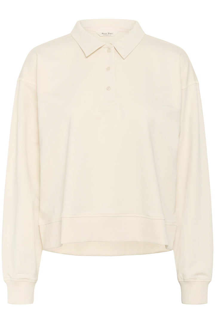 Pull à col polo en coton