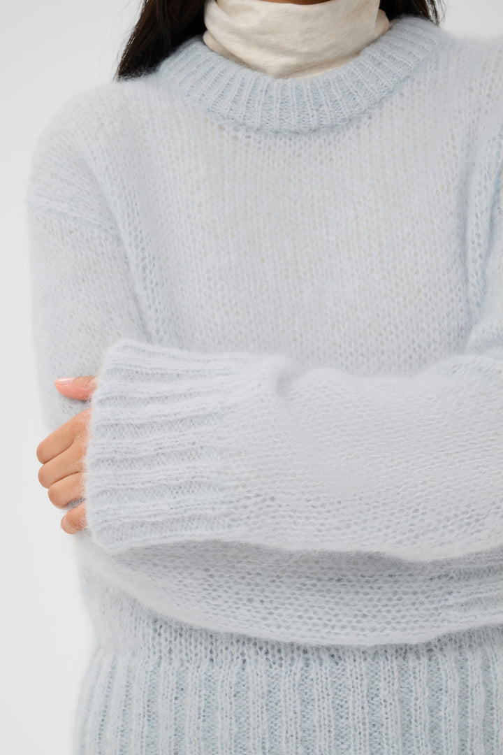 Chandail en maille de mohair et laine Sille - Avec col rond et texture douce