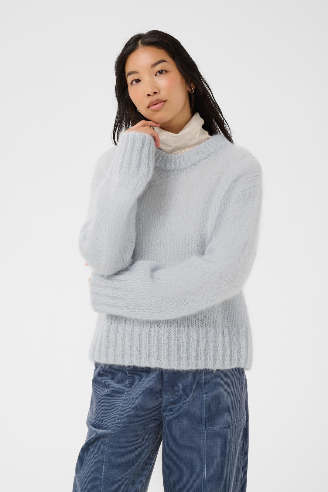Chandail en maille de mohair et laine Sille - Avec col rond et texture douce