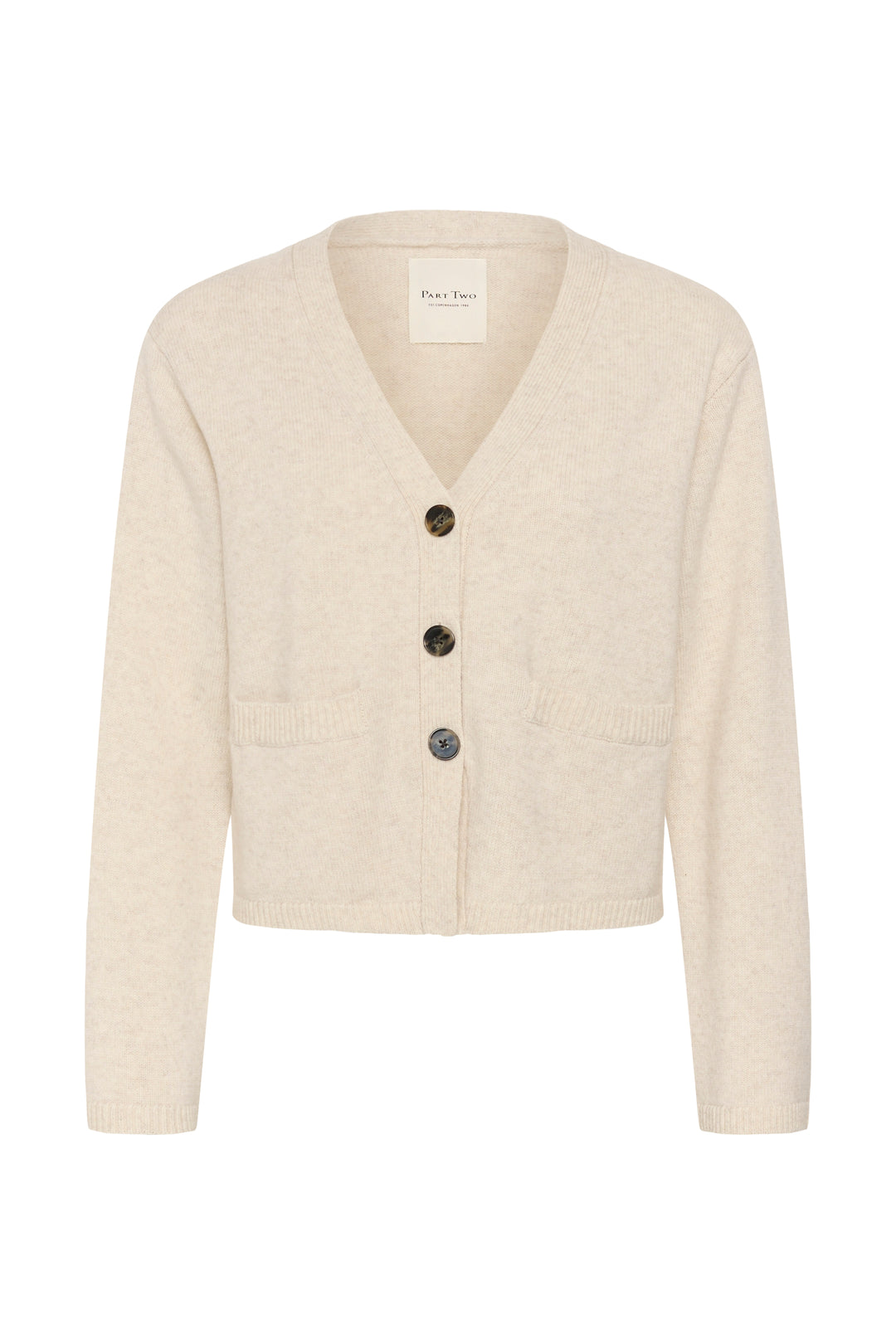 Cardigan court en pure laine certifiée Sveva - Boutonnée classique à col en V