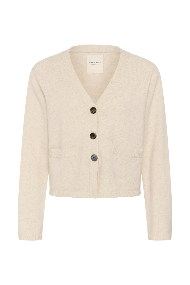 Cardigan court en pure laine certifiée Sveva - Boutonnée classique à col en V