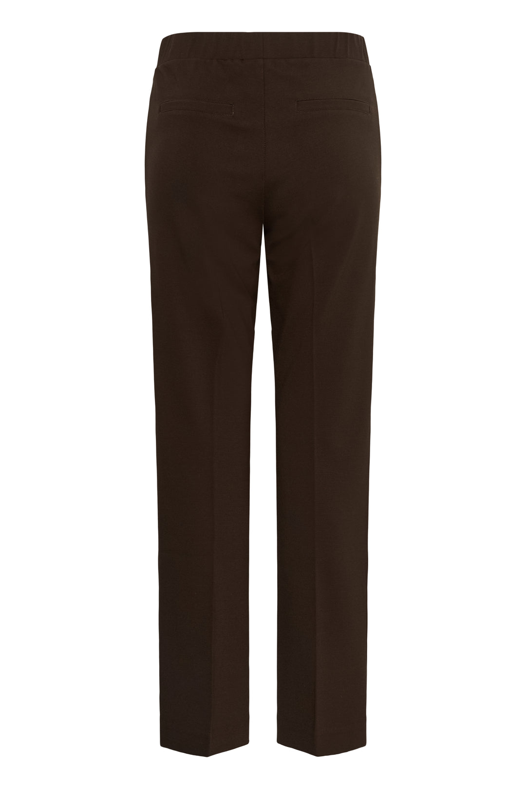 Pantalon à coupe droite en tricot extensible Ponta - Avec plis structurants et taille haute