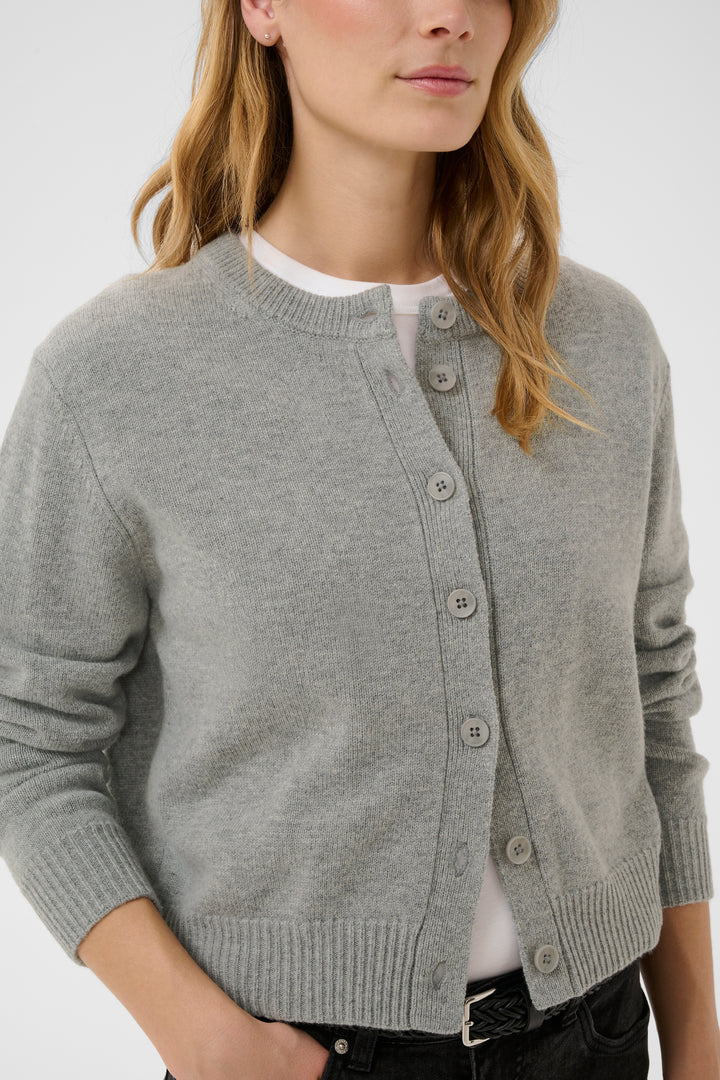 Cardigan en tricot de laine et cachemire Yalda - Boutonné avec encolure ronde
