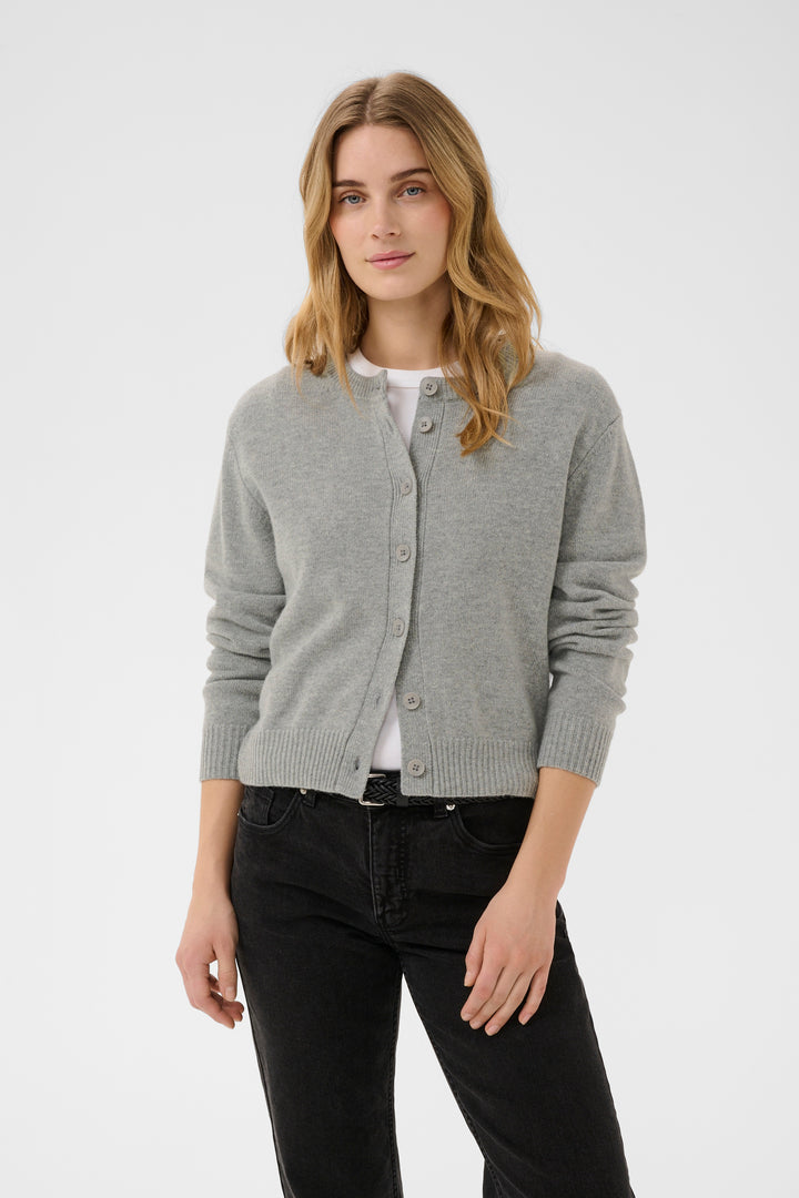 Cardigan en tricot de laine et cachemire Yalda - Boutonné avec encolure ronde