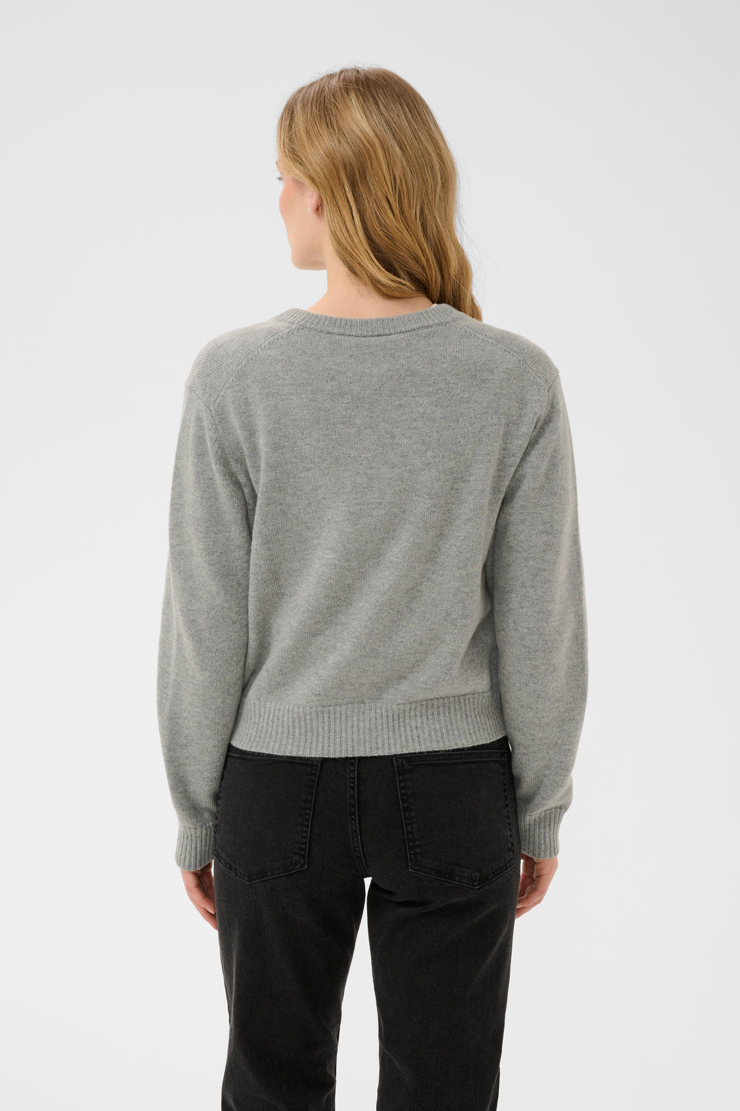 Cardigan en tricot de laine et cachemire Yalda - Boutonné avec encolure ronde
