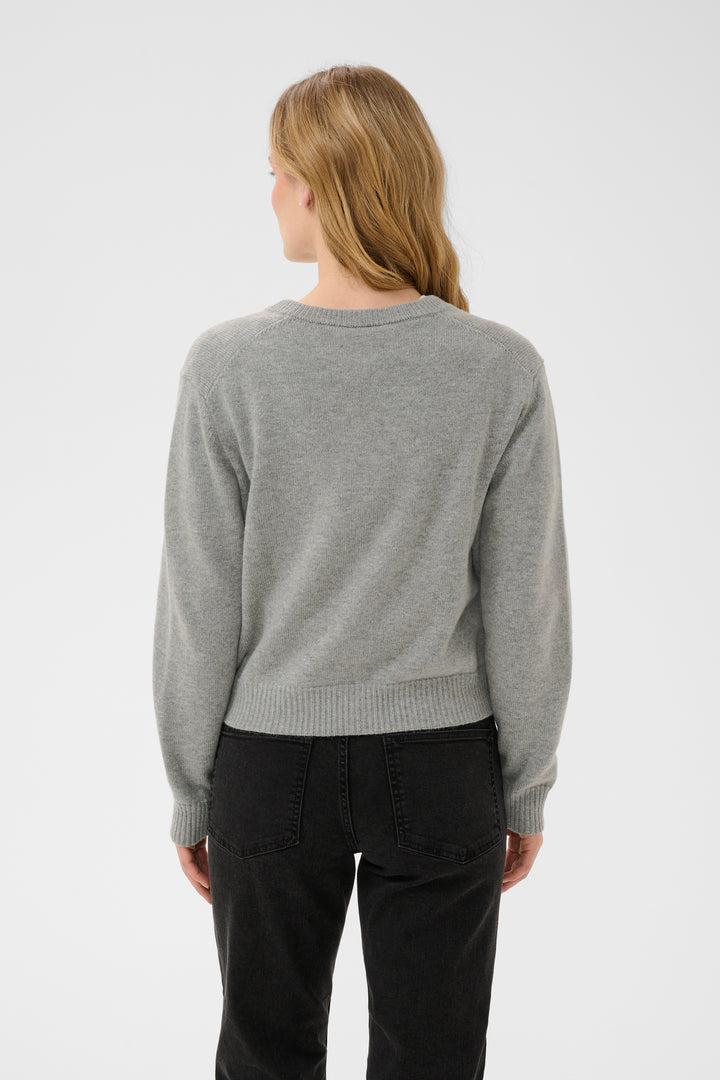 Cardigan en tricot de laine et cachemire Yalda - Boutonné avec encolure ronde
