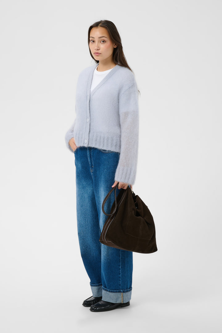 Cardigan en mohair mélangé certifié Zendaya - Boutonné à col en V