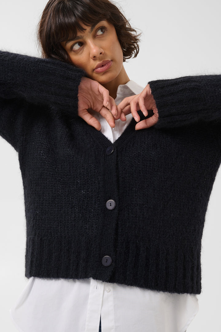 Cardigan en mohair mélangé certifié Zendaya - Boutonné à col en V
