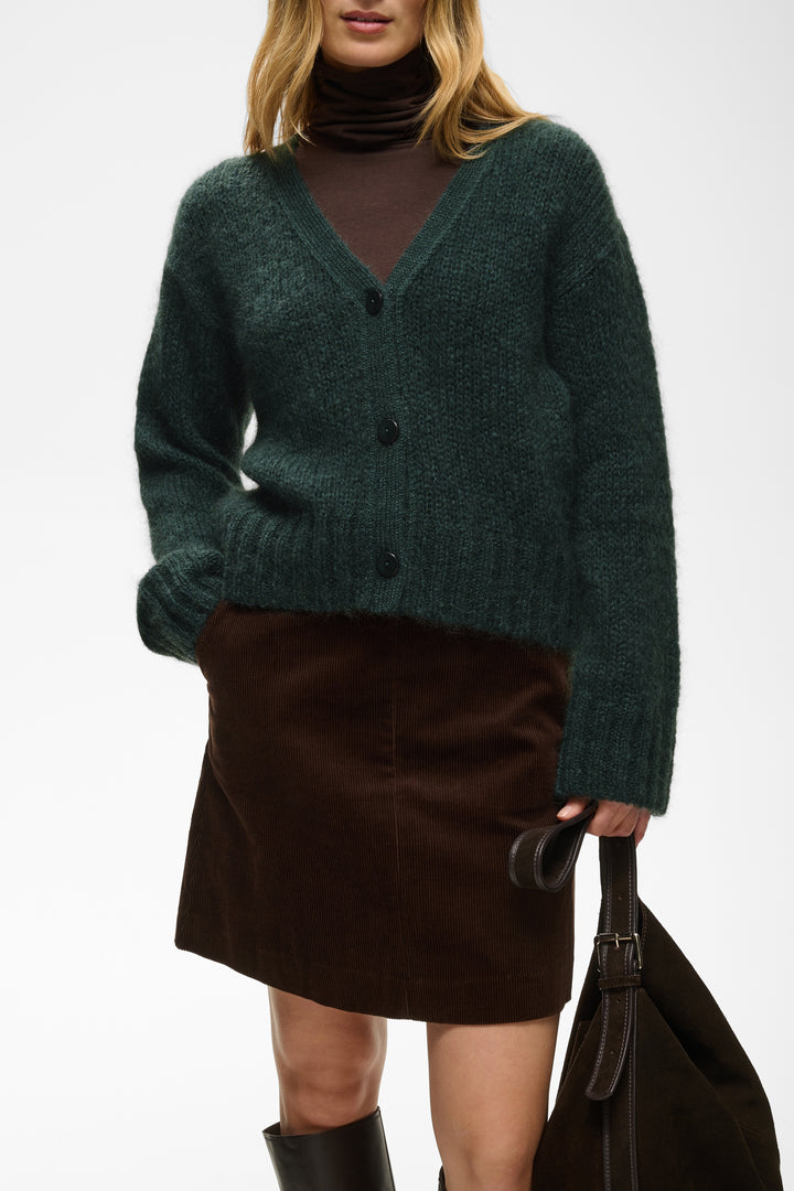 Cardigan en mohair mélangé certifié Zendaya - Boutonné à col en V