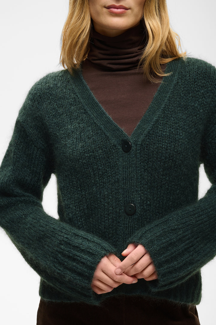 Cardigan en mohair mélangé certifié Zendaya - Boutonné à col en V