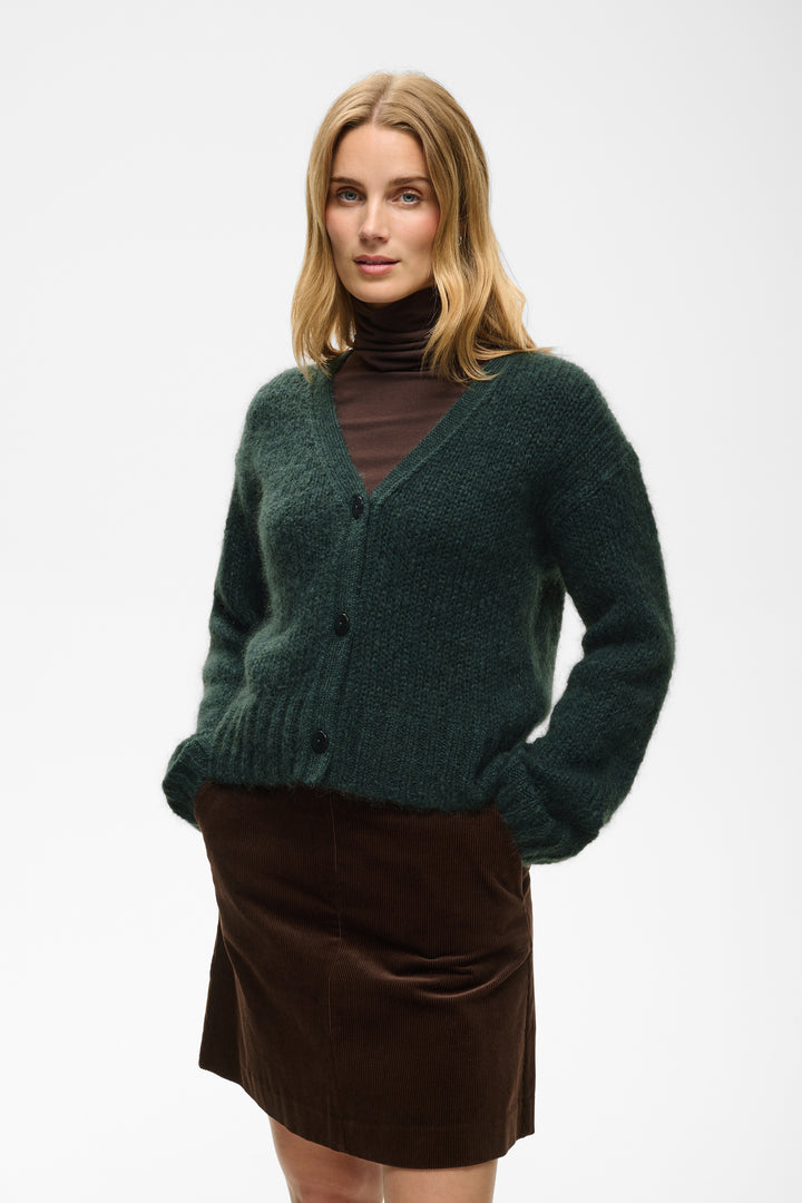 Cardigan en mohair mélangé certifié Zendaya - Boutonné à col en V